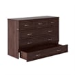 Bowery Hill Queen Modern Wood Murphy Bed Chest with Mattress in Burnt Amber