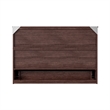 Bowery Hill Queen Modern Wood Murphy Bed Chest with Mattress in Burnt Amber
