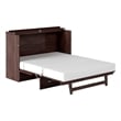 Bowery Hill Queen Modern Wood Murphy Bed Chest with Mattress in Burnt Amber