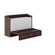 Bowery Hill Queen Modern Wood Murphy Bed Chest with Mattress in Burnt Amber