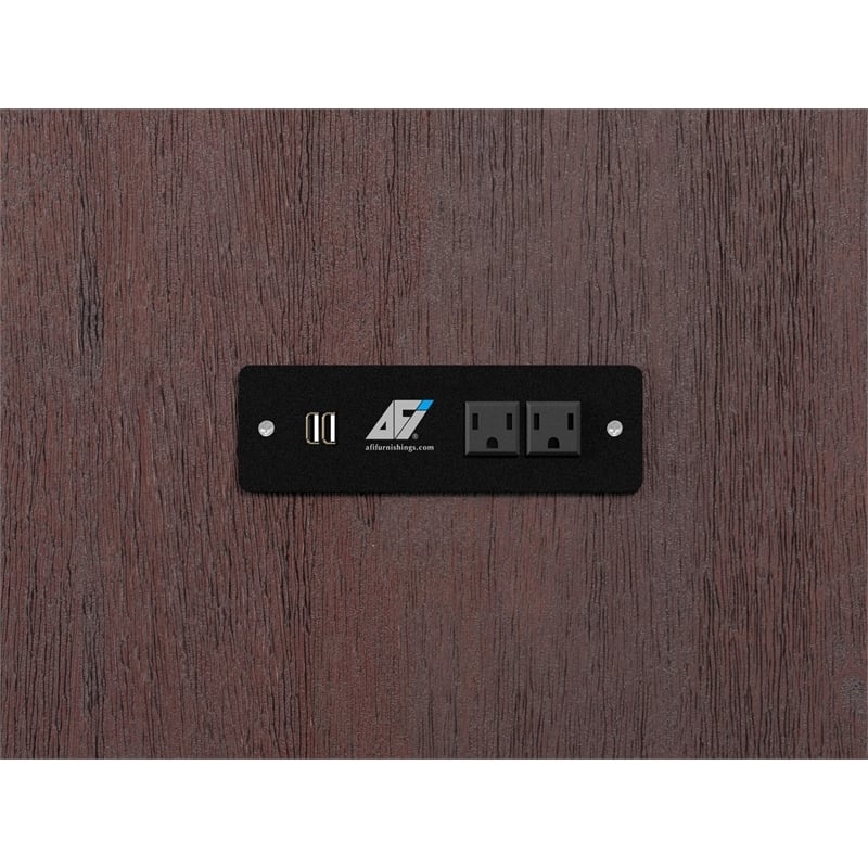 Bowery Hill Queen Modern Wood Murphy Bed Chest with Mattress in Burnt Amber