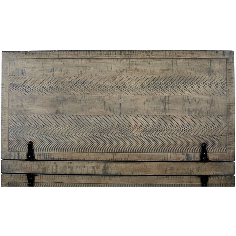 Bowery Hill Pine Wood Square Coffee Table with Storage in Weathered Gray