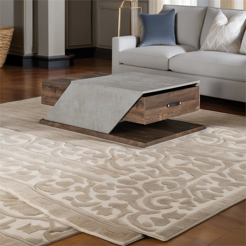 Bowery Hill Modern Wood Coffee Table in Reclaimed Oak