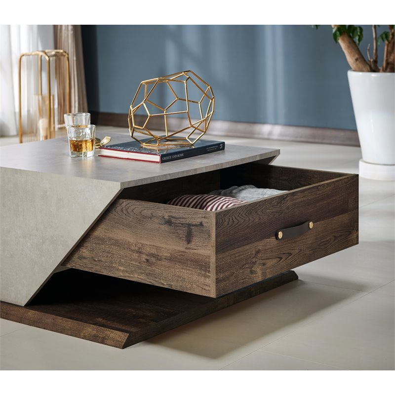 Bowery Hill Modern Wood Coffee Table in Reclaimed Oak
