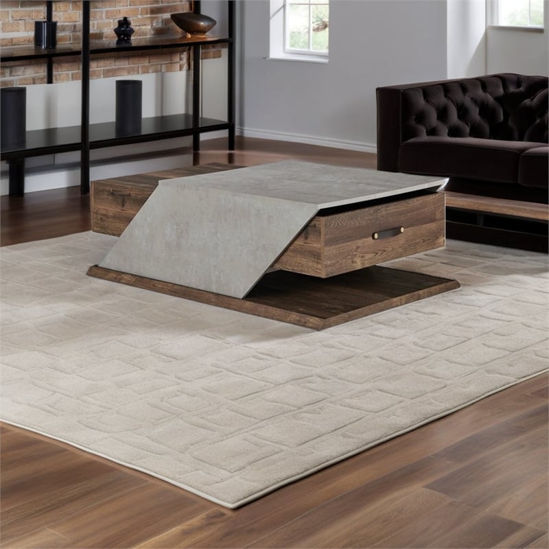 Bowery Hill Modern Wood Coffee Table in Reclaimed Oak