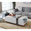 Bowery Hill Contemporary Wood Coffee Table in White