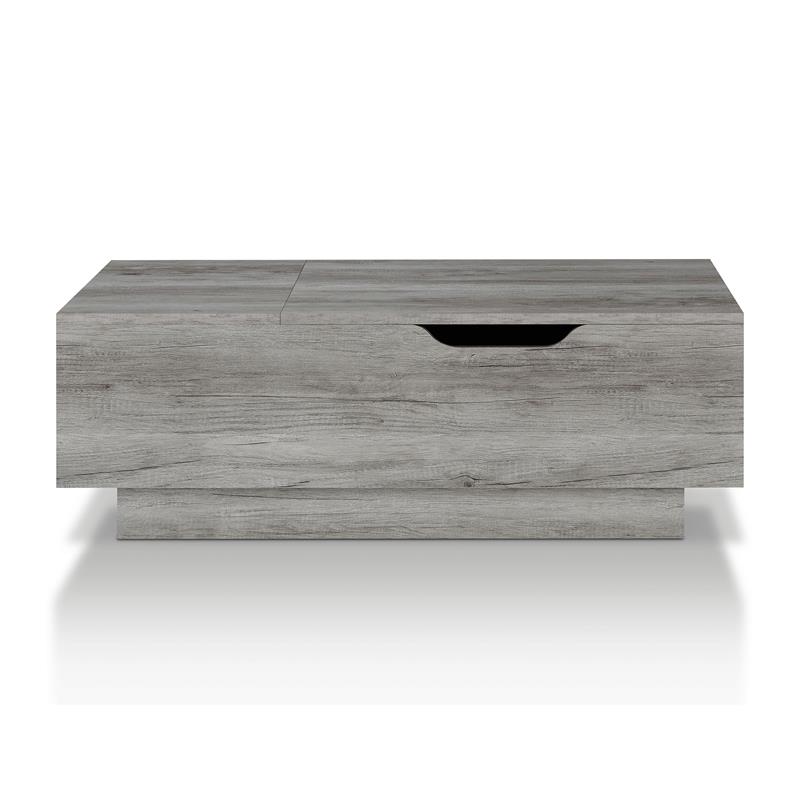 Bowery Hill Wood Lift Top Coffee Table in Vintage Gray Oak