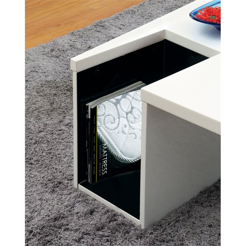 Bowery Hill Contemporary Coffee Table in White