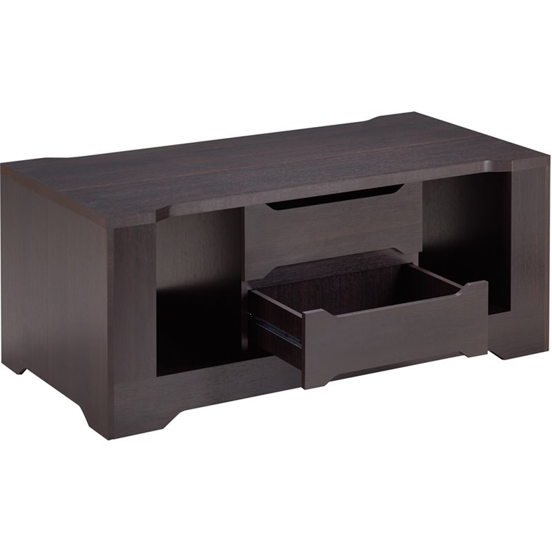 Bowery Hill Wood Storage Coffee Table in Espresso