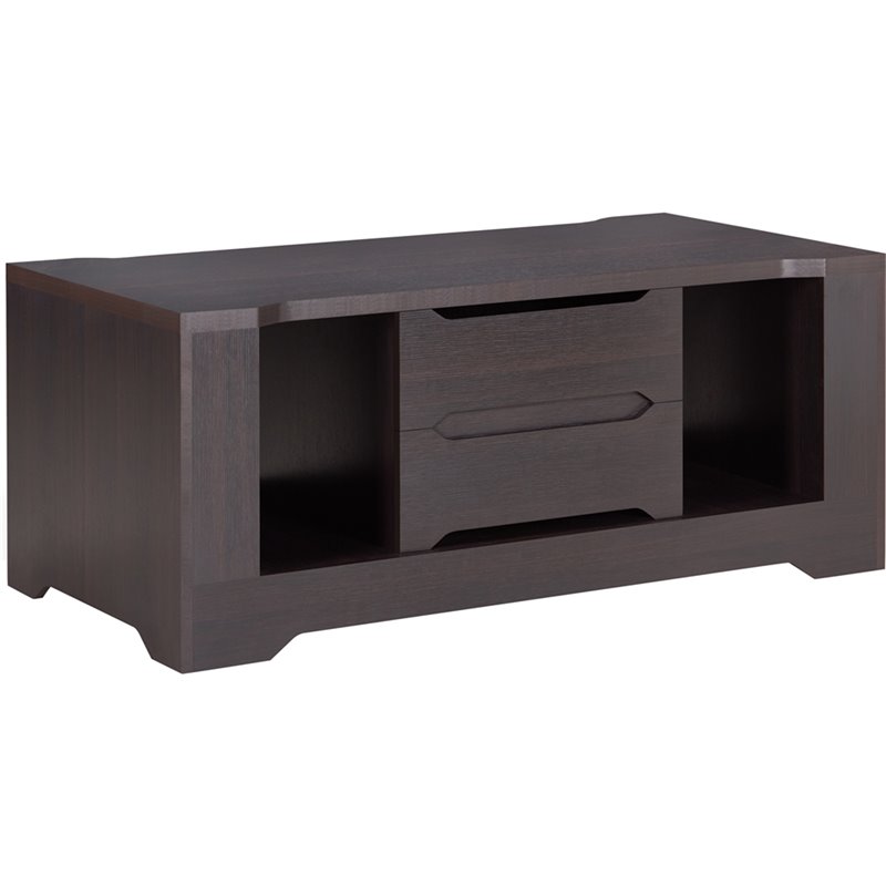 Bowery Hill Wood Storage Coffee Table in Espresso