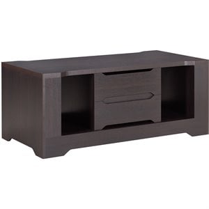 Bowery Hill Wood Storage Coffee Table in Espresso