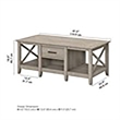 Bowery Hill Mid-Century Engineered Wood Storage Coffee Table in Washed Gray