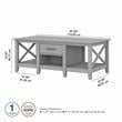 Bowery Hill Modern Engineered Wood Coffee Table with Storage in Gray