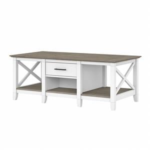 Bowery Hill Modern Engineered Wood Coffee Table with Storage in White