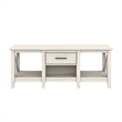 Bowery Hill Mid-Century Engineered Wood Coffee Table with Storage in White