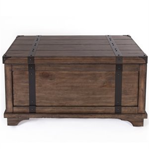bowery hill traditional storage trunk in light brown