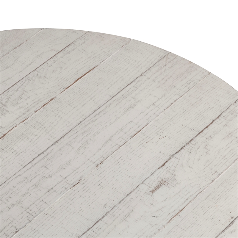 Bowery Hill Modern Drum Cocktail Table in White