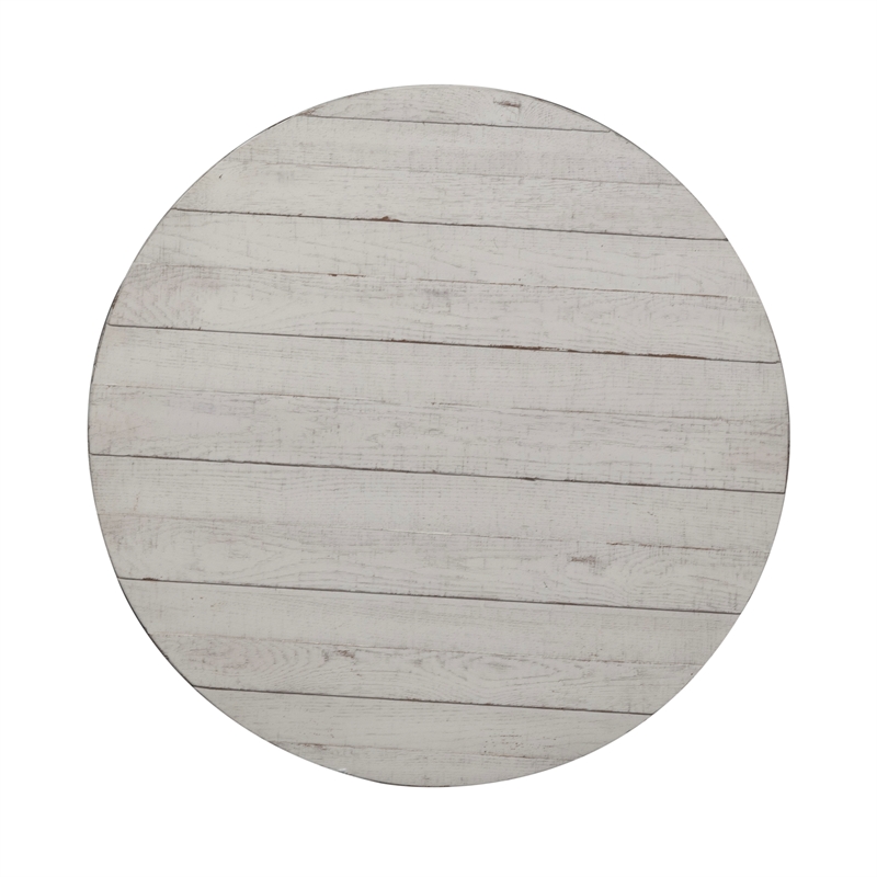 Bowery Hill Modern Drum Cocktail Table in White
