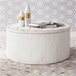 Bowery Hill Modern Drum Cocktail Table in White