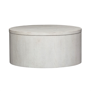 Bowery Hill Modern Drum Cocktail Table in White