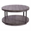 Bowery Hill Modern Wood Round Cocktail Table in Brown