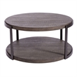 Bowery Hill Modern Wood Round Cocktail Table in Brown