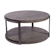 Bowery Hill Modern Wood Round Cocktail Table in Brown