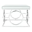 Bowery Hill Modern Rectangle Mirrored Stainless Steel Coffee Table in Clear