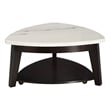 Bowery Hill White Marble Top Cocktail Table with Ebony black base