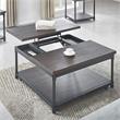 Bowery Hill Smokey Oak and Black Metal Lift-Top Square Cocktail Table