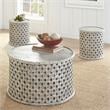 Bowery Hill White Round Wood Cocktail Table