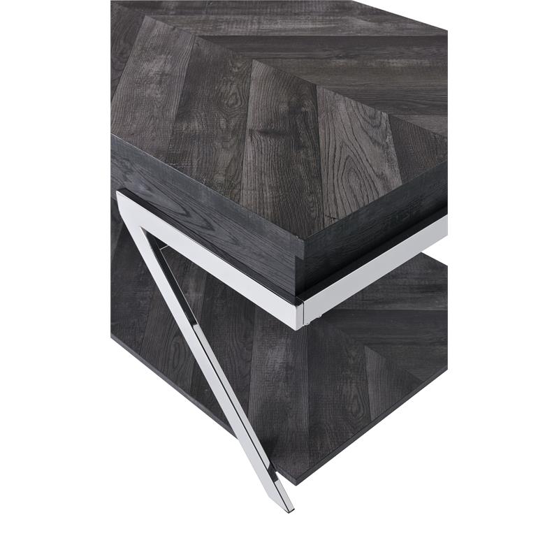 Bowery Hill Dark Gray Lift-Top Wood and Laminate Cocktail Table