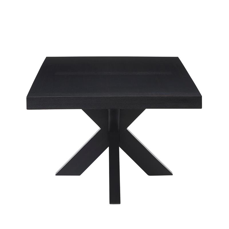 Bowery Hill Ebony Finish Wood Pedestal Cocktail Table