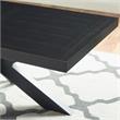 Bowery Hill Ebony Finish Wood Pedestal Cocktail Table