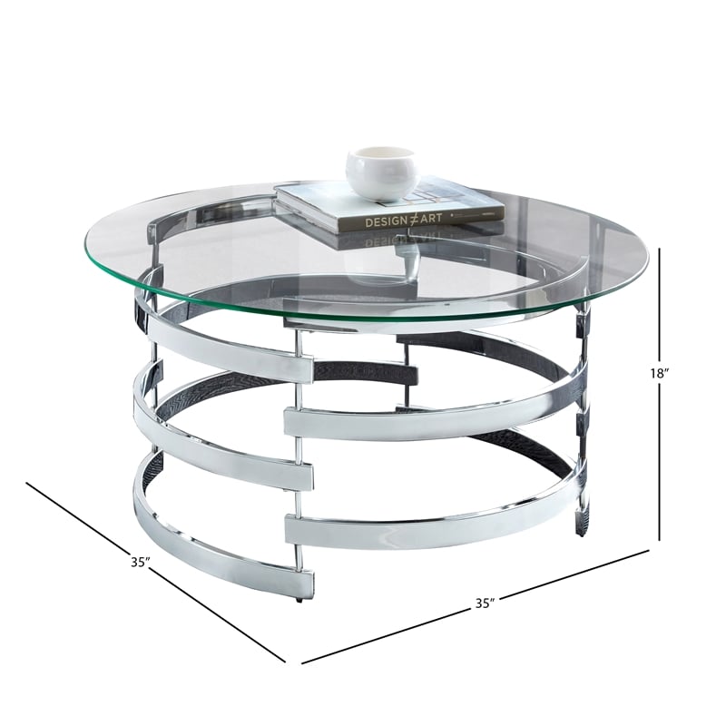 Bowery Hill Metal and Chrome Cocktail Table