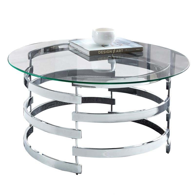 Bowery Hill Metal and Chrome Cocktail Table