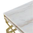 Bowery Hill Square Marble Top Nesting Coffee Table in Gold