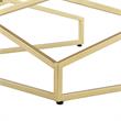 Bowery Hill Square Marble Top Nesting Coffee Table in Gold