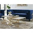 Bowery Hill Square Marble Top Nesting Coffee Table in Gold