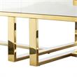 Bowery Hill 2-Drawers Stainless Steel Base Coffee Table in White and Gold