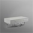 Bowery Hill 2-Drawers Stainless Steel Base Coffee Table in Light Gray and Chrome