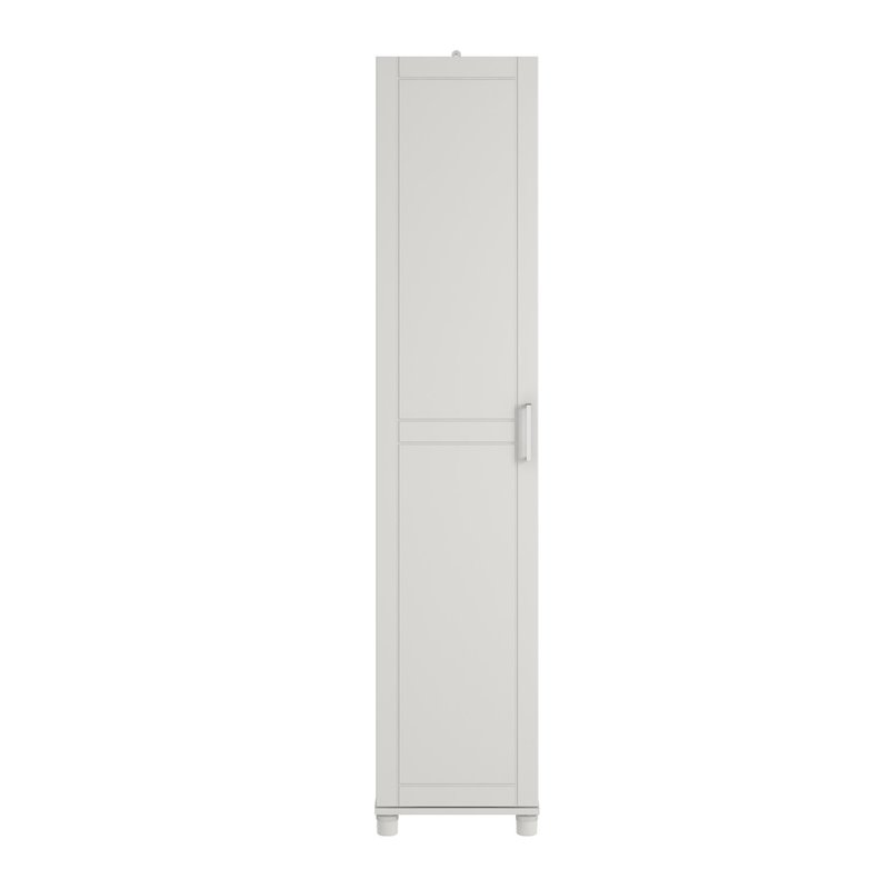 Bowery Hill Transitional Wood Utility Storage Cabinet in White