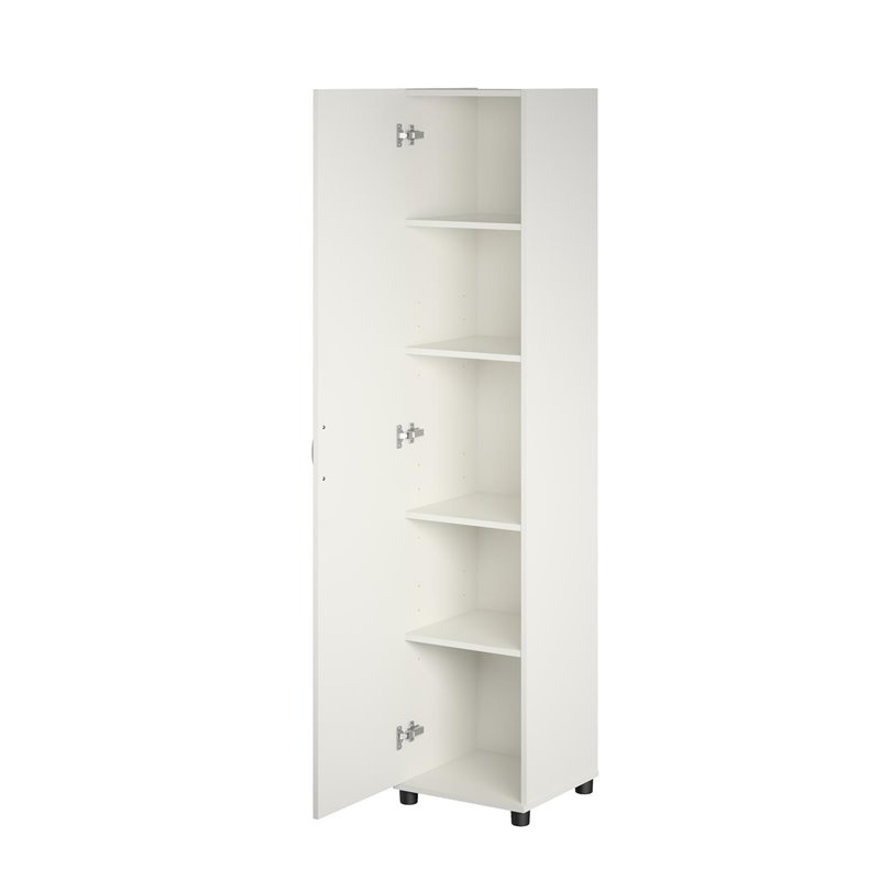 Bowery Hill Transitional Wood Utility Storage Cabinet in White