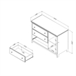 Bowery Hill 3-Drawer Transitional Wood Dresser with Basket in White