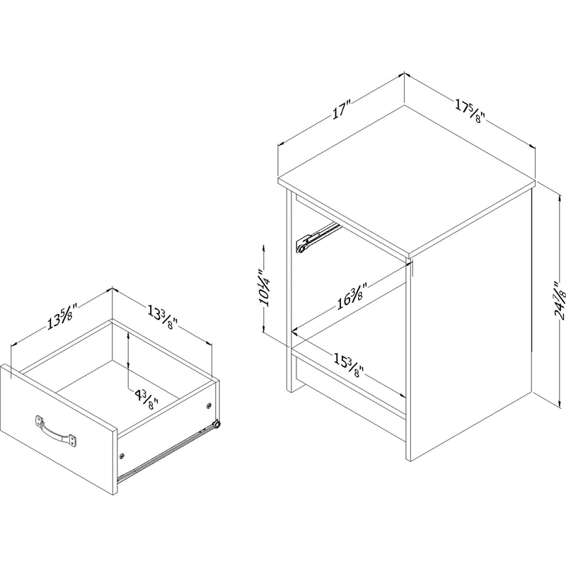 Bowery Hill 1-Drawer Nightstand in Weathered Oak