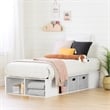 Bowery Hill Contemporary Wood Twin Platform Bed with Baskets in White