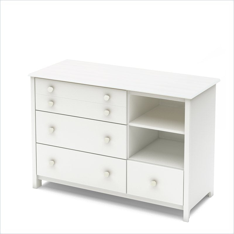 Bowery Hill 4 Drawer Wood Changing Table in Pure White