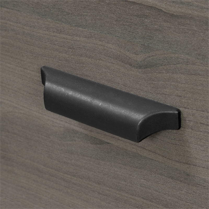 Bowery Hill Laminated Wood Computer Desk with Hutch in Gray Maple