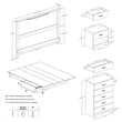Bowery Hill Modern Wood 4 Piece Full Bedroom Set in Pure Black