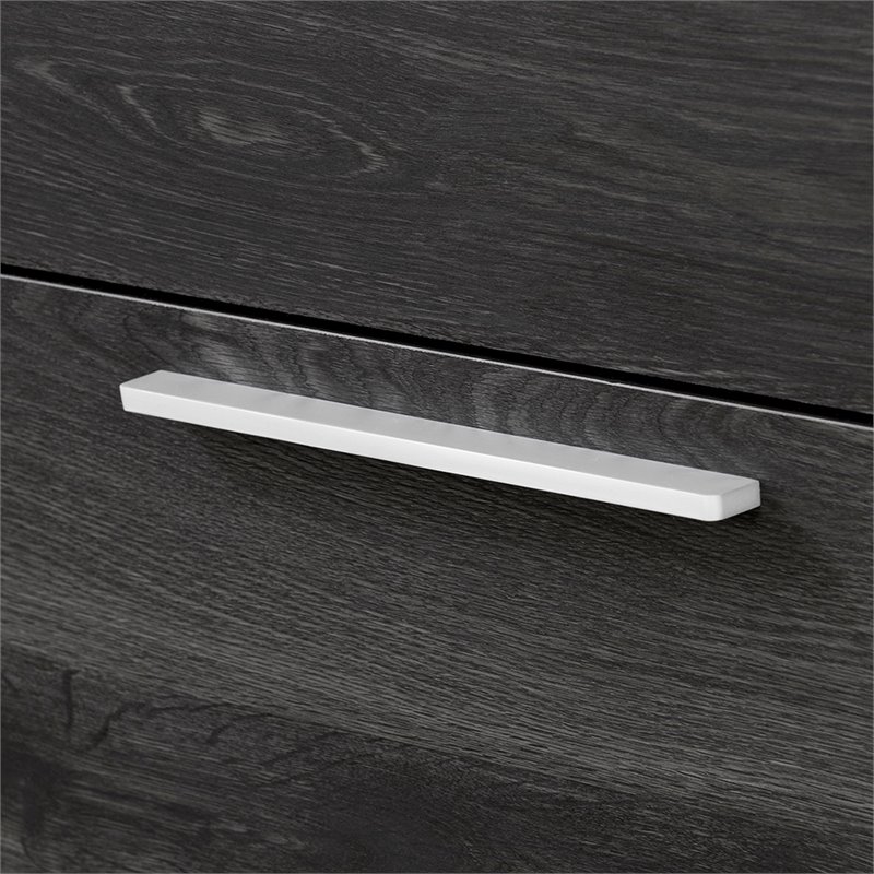 Bowery Hill Modern 5 Drawer Laminated Wood Bedroom Chest in Gray Oak